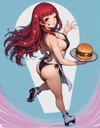 ai_generated ass breasts burger female female_only fire_emblem fire_emblem_engage food nai_diffusion nintendo schroomy solo stable_diffusion yunaka_(fire_emblem)