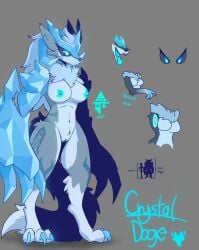 2021 3_toes anthro areola biped black_sclera blue_areola blue_eyes blue_horn blue_mane blue_nipples blue_tongue breasts canid canine canis chart feet female fur fur_markings genitals glistening glistening_areola glowing glowing_genitalia glowing_pussy grey_body grey_fur height_chart hi_res horn innie_pussy mammal mane markings multicolored_body multicolored_fur navel nipples nude pussy ruff sakanagashima snout solo standing tail toes tongue two_tone_body two_tone_fur white_body white_fur wolf