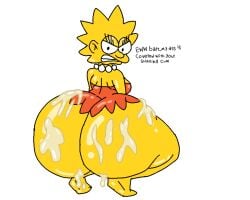 aged_up artist_signature big_ass cum cum_drip cum_dripping cum_in_ass dialog dialogue dumptruck_ass esorme huge_ass lisa_simpson shortstack tagme text the_simpsons