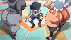 1boy 1boy2girls 2girls animated anus_peek belly big_ass big_breasts black_hair blowjob blue_and_red_hair boobjob brown_eyes brown_hair divine_wine facesitting femdom florian_(pokemon) foreskin freckles glasses gloves grey_eyes nemona_(pokemon) no_sound paizuri paizuri_lead_by_female paizuri_under_clothes penny_(pokemon) pokemon ponytail pubes pubic_hair rimjob sex small_penis smaller_male smothering tagme tan_skin thick_thighs thighs vagina vaginal_penetration vampiranhya_(artist) video