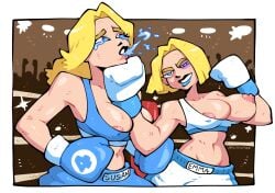 big_breasts big_nipples big_thighs big_titties blonde_female blonde_hair blue_eyes blue_lipstick bob_cut boxing_gloves boxing_ring clenched_teeth commission crisiyotron curvaceous curvaceous_female curvaceous_figure curvy curvy_figure curvy_hips elcrisiyoo emma_frost emma_frost_(marvel_rivals) fantastic_four female female_only fight fighting_ring invisible_woman invisible_woman_(marvel_rivals) light-skinned_female light_skin long_hair looking_at_another marvel marvel_rivals nipples punch purple_eye short_hair sue_storm susan_storm x-men yellow_hair