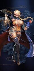 1girls big_breasts blonde_hair boots breasts clothed exposed_breasts female game_cg glasses king_of_kinks tagme yinping_(king_of_kinks)