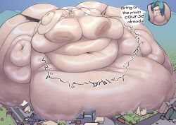 1girls blob city cityscape cooooookin destruction fat fat_female fat_fetish female green_hair immobile obese obese_female pokemon pokemon_sv red_eyes rika_(pokemon) ssbbw ussbbw weight_gain