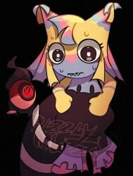1boy 1girls blot_(dandy's_world) dubious_consent imminent_rape nervous_sweating yatta_(dandy's_world)