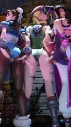3d 3d_(artwork) 3d_background 3d_model 3d_render 3girls 8k amelie_lacroix ass ass_focus ass_grab ass_lift ass_up blizzard_entertainment butt_focus butt_grab cammy_white_(cosplay) cammy_widowmaker capcom chun-li_(cosplay) chun-li_juno female female_focus female_only hi_res highres juno_(overwatch) juri_han_(cosplay) juri_kiriko kazworksnsfw kiriko_(overwatch) kiriko_kamori looking_at_viewer looking_back looking_down open_mouth overwatch overwatch_2 panties_aside pussy pussy_peek ripped_clothing ripped_pants street_fighter street_fighter_6 teo_minh tights tongue_out uncensored vagina widowmaker