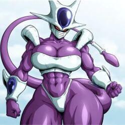 1girls ai_generated alien_girl big_breasts cooler_(dragon_ball) dragon_ball muscular_female rule_63