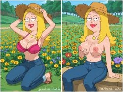 1girls ai_generated american_dad bra breasts classy classy_female cougar cougar_milf female francine_smith garden jeanbombila666 jeans married_female mature_female milf necklace oppai sandals solo solo_female wealthy wealthy_female
