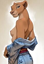 ai_generated anthro blue_eyes breast breasts feline female lioness nala nala_(the_lion_king) solo