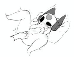 1girls antennae_(anatomy) blush blushing crying disembodied_hand facial_markings female female_focus finger_fuck fingering iterator_(rain_world) looks_to_the_moon_(rain_world) motion_lines on_back overstimulation pillow pussy questionable_consent rain_world robot robot_girl robot_humanoid shaking shiny_skin tears vaginal_fingering