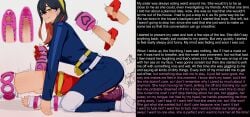 1boy 1girls arms_behind_back black_hair bondage broken_rape_victim caption carmine_(pokemon) censored_penis cfnm clothed_female_nude_male cum cum_in_onahole drugged_sex facesitting female femdom handjob handjob_w/sex_toy incest kieran_(pokemon) long_hair looking_at_viewer male malesub onahole pecharunt penis pokemon pokemon_sv questionable_consent red_hair ryuugu sex_toy smile trembling two-tone_hair x-ray