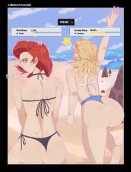 2girls ass_size_difference back_view beach big_ass bikini black_bikini black_widow black_widow_(marvel) black_widow_(marvel_rivals) blonde_female blonde_hair blue_bikini blue_eyes cuckquean fat_ass funny humillation humor humor_porn invisible_woman invisible_woman_(marvel_rivals) irontoshh irontoshh56 marvel marvel_comics marvel_rivals meme meme_reference pale-skinned_female pale_skin red_hair sad size_comparison skinny skinny_ass skinny_girl slim_waist sue_storm sue_storm_(marvel_rivals) susan_storm thicc thick_ass video_games white_skin