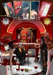 blood casino death decapitation female_death guillotine guro mask pixel_dexil slot_machine