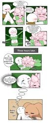 absurd_res after_orgasm_torture anthro backpack begging_to_stop bodily_fluids breasts comic cum cum_in_mouth cum_inside dialogue dream elemental_creature elemental_humanoid fellatio female flora_fauna genital_fluids genitals hi_res human humanoid lagomorph leporid male male/female mammal monster_bunny_(tonytoran) oral penile penis pink_body plant plant_humanoid rabbit sex sleep_sex sleeping tonytoran vines