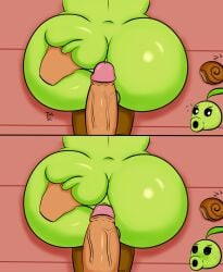anal anal_sex anus anus_focus ass big_butt big_penis butt_grab duo electronic_arts elemental_creature elemental_humanoid femboy flora_fauna genitals green_body hand_on_butt hi_res human humanoid jonsc male male/male mammal not_furry peashooter_(pvz) penetration penile penile_penetration penis penis_in_ass plant plant_humanoid plants_vs._zombies plants_vs_zombies popcap_games