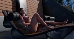 apex_legends bobsilo24 glasses latina latina_female laying_down laying_on_back loba_(apex_legends) loba_andrade micro_bikini riek241 solo solo_female solo_focus