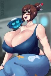 1girls alternate_breast_size belly big_belly blush breasts breasts_bigger_than_head brown_eyes brown_hair bursting_breasts chubby_female curvaceous curvy deep_skin female female_only gigantic_breasts glasses huge_thighs mei_(overwatch) overwatch overweight overweight_female pale-skinned_female pale_skin plump plump_breasts short_hair solo taigerarts thick_thighs tight_clothing top_heavy voluptuous wide_hips