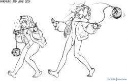 1boy barefoot bridget guilty_gear male male_only monochrome noisetanker nude penis solo tagme trans trans_woman transfem transgender transgender_female transgender_woman white_background