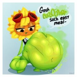 1girls anthro anthrofied ass belly belly_bulge breasts breasts conglotart digestion fat female female_pred flora_fauna plant plant_girl plant_humanoid plantie plants_vs._zombies plants_vs_zombies popcap_games pred pussy solar_flare_(pvz) sunflower_(pvz) vore vore_belly
