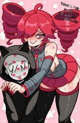 1girls 2d 2d_(artwork) :3 absolute_territory ahoge alternate_hairstyle anon anonymous_male ass ass_visible_from_the_front big_ass big_breasts breasts cat_ears clothed clothed_female clothed_male clothing curvy curvy_female curvy_figure detached_sleeves drill_hair female goonette_teto_(unepicroachy) hair_over_one_eye hoodie horny horny_female huge_breasts ineffective_skirt kasane_teto kissed_all_over large_ass large_breasts lipstick lipstick_mark_on_face lipstick_marks lipstick_on_face male miniskirt nail_polish no_bra no_sex painted_nails red_eyes red_hair red_nails self_upload sharp_fingernails sharp_nails sideboob simple_background skirt straight thick_thighs thighhighs thighs twin_drills unepicroachy utau vocaloid wavy_mouth white_background wide_hips y/n