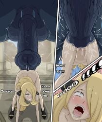 all_fours anal anal_insertion anal_sex animal_genitalia animal_penis ass ass_focus cynthia_(pokemon) dialga extreme extreme_size_difference horse_penis horsecock hypertron insertion interspecies legendary_pokemon naked_female penetration pokemon pokemon_(species) pokephilia raped_by_monster screaming screaming_in_pain size_difference