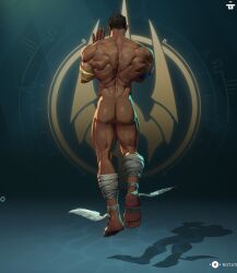 1boy ass back_view game_ui male male_only marvel marvel_rivals namor wraps