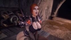 1girls 3d 3d_(artwork) alliance_(warcraft) assumi big_breasts blizzard_entertainment breasts cleavage cleavage_cutout clothed_female clothing corruptor_raiment female female_focus female_only fishnet_stockings fishnets human human_(warcraft) human_(world_of_warcraft) human_warlock large_breasts licking_lips naughty_face noname55 open_mouth original_character red_hair solo stockings tongue tongue_out warlock_(warcraft) world_of_warcraft yellow_eyes