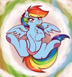 clothing female feral friendship_is_magic graphene hair masturbation multicolored_hair my_little_pony panties purple_eyes rainbow_dash_(mlp) rainbow_hair solo underwear