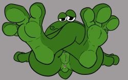 2023 2d_animation 3_fingers 3_toes amphibian animated anus ass clitoris curling_toes feet female feral fingers fol foot_fetish foot_focus frame_by_frame frog genitals googly_eyes green_body koulapic plantigrade presenting prizee pussy short_playtime simple_background sitting smile soles solo toes toony unfinished