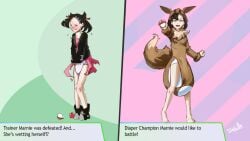 diaper female marnie_(pokemon) messing sketchmandl soiling soiling_diaper solo tagme