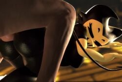1boy 1girls 3d 3d_(artwork) 3d_animation animated bendy bendy_and_the_ink_machine bendy_fem big_ass big_breasts big_butt big_thighs closed_eyes darling_(cally3d) demon_girl female loop moan moaning moaning_in_pleasure mp4 rabbdo rule_63 sharp_teeth sound south_shaed_(dreams_come_true_studio) tagme tail tailwag video voice_acted