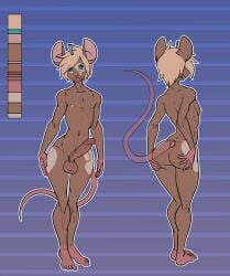 2025 5_fingers absurd_res anthro ass background balls belly_button blonde_hair blue_background bodysuit brown_body brown_fur color_palette digital_art digital_drawing_(artwork) digital_media digital_media_(artwork) femboy flat_colors furry hair hi_res latex latex_bodysuit latex_skinsuit latex_suit libra-11 libra_labs male mammal mouse nipples penis reference reference_image reference_sheet rodent rubber rubber_suit short_hair simple_background skin_tight skin_tight_suit skinsuit slim slim_male slim_waist testicles turquoise_eyes zipper zippers_(series)