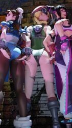 3d 3d_(artwork) 3d_background 3d_model 3d_render 3girls 8k amelie_lacroix ass ass_focus ass_grab ass_lift ass_up blizzard_entertainment butt_focus butt_grab cammy_white_(cosplay) cammy_widowmaker capcom chun-li_(cosplay) chun-li_juno female female_focus female_only hi_res highres juno_(overwatch) juri_han_(cosplay) juri_kiriko kazworksnsfw kiriko_(overwatch) kiriko_kamori looking_at_viewer looking_back looking_down open_mouth overwatch overwatch_2 street_fighter street_fighter_6 teo_minh tights tongue_out widowmaker