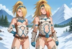 1boy ai_generated balls belly big_butt blonde_hair boots cock deidara femboy fishnets girly goth hard_on human human_male light-skinned_femboy light-skinned_male light_skin long_hair male male_focus male_only naruto nipples penis presenting prostitution small_penis smile snow solo solo_femboy solo_male thick_thighs thighs yaoi
