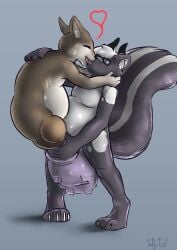 absurd_res animal_genitalia anthro canid canine canis cock_transformation duo farnix genitals heart_symbol hi_res horn kissing love male male/male mammal mephitid penis pregnant pregnant_anthro pregnant_male pregnant_sex sex sheath skunk tafy_tail teats transformation udder_balls udders unusual_anatomy unusual_genitalia unusual_penis wolf