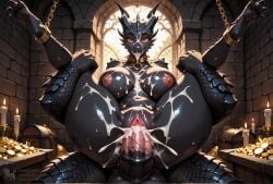 1girls ahe_gao ai_generated alduin anthro anthro_female anthro_male balls big_ass big_balls big_breasts big_butt big_penis black_body black_dragon black_female black_scales black_skin castle chain_leash chained_ankles chained_collar chained_up chains covered_in_cum cowgirl_position creamhorseai cum cum_covered cum_drip cum_in_mouth cum_in_pussy cum_inside cum_on_body cum_on_breasts cum_on_face curvy curvy_female curvy_figure dark_skin dark_skinned_female dragon dragon_humanoid equine_penis excessive_cum female fit fit_female fucked_silly high_resolution highres horn horns horse_penis horsecock horsecock_on_humanoid huge_ass huge_balls huge_breasts huge_cock hyper_balls male male/female male_on_female mommy mommy_kink monster monster_girl monster_mommy muscular muscular_male mythological_creature mythological_scalie mythology naked_female nude_female red-eyes_black_dragon red_eyes reverse_cowgirl_position riding_penis rolling_eyes scalie skyrim sun testicles treasure upright_straddle vagina vaginal_penetration vaginal_sex voluptuous voluptuous_female yu-gi-oh!