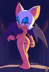 1girls 2d ai_assisted ai_generated anthro anthro_female areolae artist_name artist_signature artist_upload ass feet feet_up female hallway looking_at_viewer looking_back mobian mobian_(species) mobian_bat night nipples rouge_the_bat seductive seductive_eyes seductive_look seductive_smile sega self_upload sinandsketch solo solo_female solo_focus sonic_(series) sonic_adventure_2 sonic_the_hedgehog_(series) walking wings