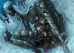 armor ashen_one boreal_dancer dancer_of_the_boreal_valley dark_souls dark_souls_3 exobelos fromsoftware helmet larger_female shorter_male size_difference smaller_male taller_female