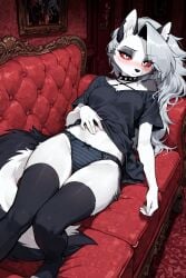 ai_generated anthro female furry hellaverse hellhound helluva_boss loona_(helluva_boss) miragetheone panties solo