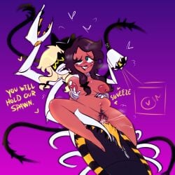 1futa 1girls bad_source buckteeth cyn_(murder_drones) female freckles futa_on_female futanari intersex lesbian_sex monster_girl murder_drones raynbowfuck robot robot_girl robot_on_human tentacle tentacle_sex tessa_elliot yuri