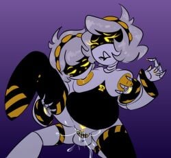 breasts chubby chubby_female male male/female murder_drones n_(murder_drones) pregnar raynbowfuck robot robot_girl sucking_nipples v_(murder_drones) vaginal_penetration wet_pussy
