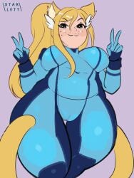 1girls 2025 2d :3 absurd_res animal_ears big_thighs blonde_hair blue_eyes bodysuit c_starlett cameltoe cat_ears cat_tail catgirl clothed clothing color double_v eyebrows_visible_through_hair female female_only freckles freckles_on_face gloves hi_res looking_at_viewer low-angle_view metroid navel navel_visible_through_clothes nintendo pussy samus_aran simple_background solo solo_female standing thick_thighs thigh_gap thighs v_sign wide_hips zero_suit_samus