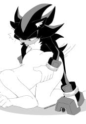 1boy 1girls ambiguous_penetration anon anonymous_female anthro_on_human anthro_penetrating_human ass_up cuffs_(clothing) doggy_style dreamjasmine female from_behind furry_with_non-furry gloves grayscale hands_on_hips hedgehog larger_female male male_focus male_penetrating monochrome motion_lines saliva shadow_the_hedgehog shoes sketch smaller_male sonic_(series) sonic_the_hedgehog_(series) straight tongue