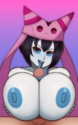 big_breasts big_nipples big_thighs big_titties black_hair cavendizh curvaceous curvaceous_female curvaceous_figure curvy curvy_figure curvy_hips female female_focus female_only looking_at_viewer mystique_sonia nipples original original_character penis short_hair titjob white_skin