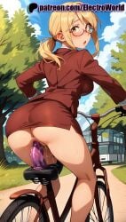 1girls 2025 ai_generated akiyama_kaede anal artist_name ass bicycle bicycle_basket blonde_hair blue_sky bush clitoral_hood cloud day electroworld exposed_pussy female glasses grass ground_vehicle hi_res high_quality high_resolution highres juicy_pussy kengan_(series) kengan_ashura looking_back motor_vehicle no_panties object_insertion outdoors patreon patreon_username pussy pussy_juice riding road semi-rimless_eyewear sex_toy sky solo stable_diffusion sweat tight_pussy tree uncensored vagina vaginal_object_insertion watermark