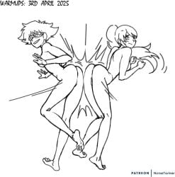 2girls anus ass breasts butt_bump cowboy_bebop edward_wong_hau_pepelu_tivrusky_iv female noisetanker nude pussy pyrrha_nikos rwby tagme