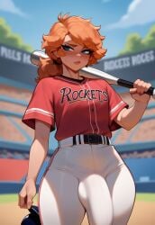 1boy ai_generated baseball baseball_bat baseball_field baseball_uniform clothed covered_penis cute cute_male femboy feminine feminine_faced_male feminine_male freckles gigantic_bulge ginger hi_res highres huge_bulge huge_cock hung_femboy hung_trap long_penis novelai penis_bulge penis_in_pants penis_outline playing_sports public solo solo_male thick_eyelashes thick_legs thick_lips thick_outline thick_outlines thick_penis thick_thighs trap well_endowed youreyesonly