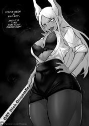 1girls adult adult_female big_breasts boku_no_hero_academia bra breasts cleavage clothed clothed_female dark-skinned_female dark_skin female female_focus female_only foonie_xd large_boobs large_breasts mature mature_woman miruko my_hero_academia office_clothing office_lady office_worker older_female ruler rumi_usagiyama teacher unbuttoned unbuttoned_shirt usagiyama_rumi