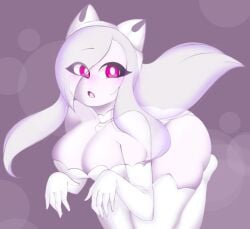 ami_(gwain_saga) big_ass big_breasts big_thighs breasts clothed female female female_only floating geoexe ghost ghost_girl gwain_saga headwear long_hair magenta_eyes seabunny_pi white_hair