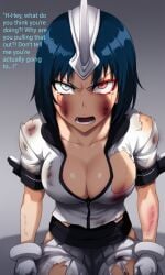 1girls ai_generated bleach bruise emilou_apacci shadow short_hair torn_clothes