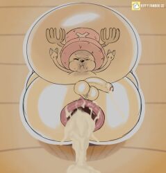 after_anal after_fellatio after_oral after_orgasm after_sex anthro antlers balls ballsack big_ass big_butt big_penis blush brown_body brown_fur chopper cum cum_drip cum_in_ass cum_in_mouth cum_inside cumflated_belly cumflation digital_drawing_(artwork) digital_media_(artwork) ejaculating_while_penetrated ejaculation_while_flaccid flaccid gaping gaping_anus genital_fluids genitals hat hat_only kiffy_(artist) on_back on_floor one_piece penis presenting presenting_hindquarters shortstack smiling smiling_at_viewer sweat sweatdrop tagme tony_tony_chopper tounge_out x-ray